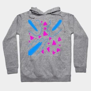 Blue pink watercolor abstract art Hoodie